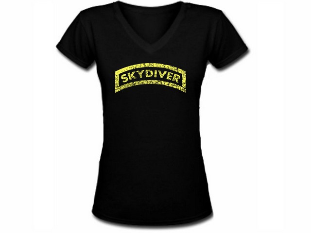 Skydiver freefall skydiving distressed look women shirt